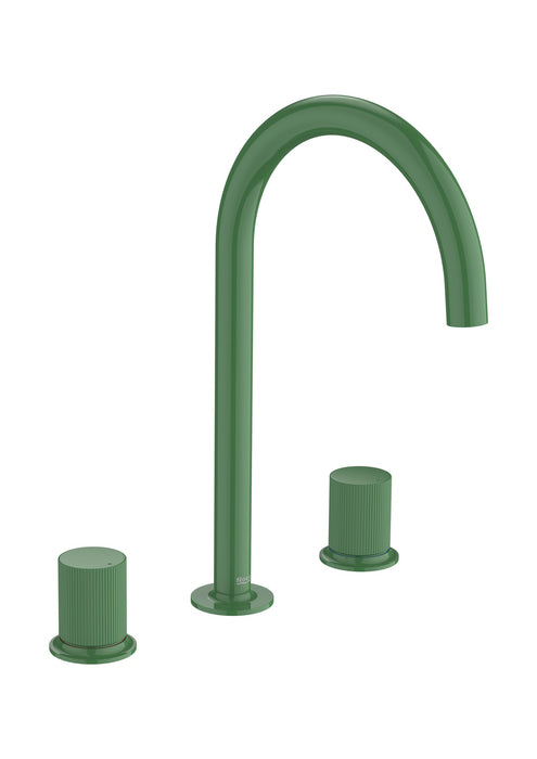ROCA A5A3E3FP20 NU Grifo Bimando Lavabo con Manetas de Repisa Maneta Stripes Verde Menta