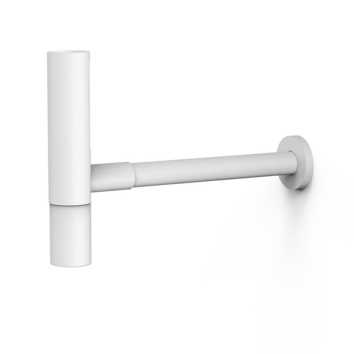 TRES 16110342BM TAPWARE ACCESSORIES Telescopic Round Inspectable Siphon with Skirt for Sink Matte White Color