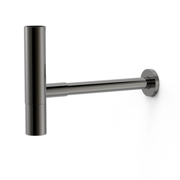 TRES 16110342KM FAUCET ACCESSORIES Telescopic Round Inspectable Siphon with Skirt for Sink Metallic Black Color