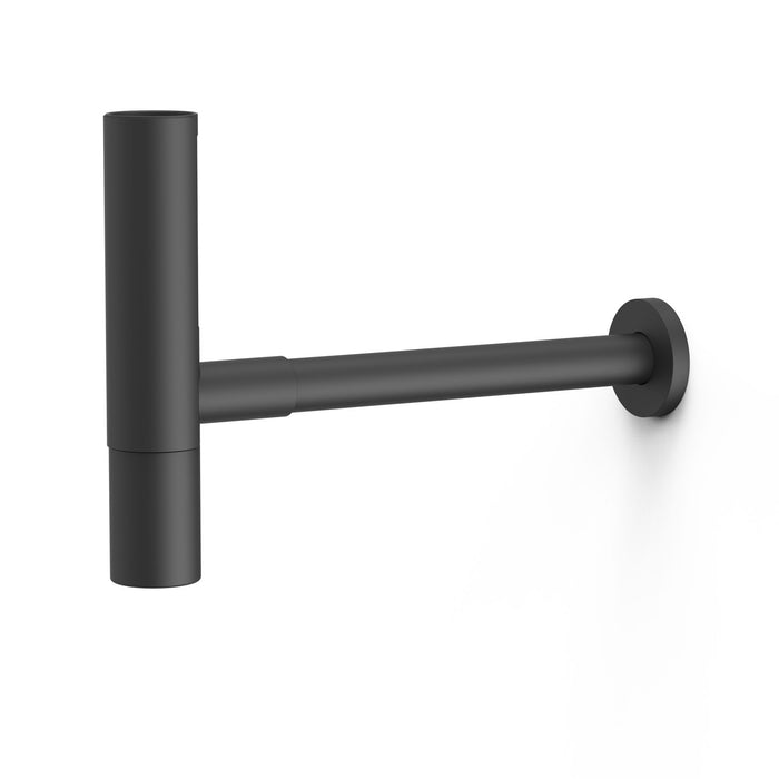 TRES 16110342NM COMPLEMENTOS DE GRIFERÍA Sifón Telescópico Redondo Inspeccionable con Faldón para Lavabo Color Negro Mate