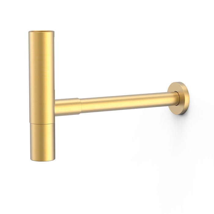 TRES 16110342OM TAPWARE ACCESSORIES Telescopic Round Inspectable Siphon with Skirt for Sink Matte Gold Color 24K