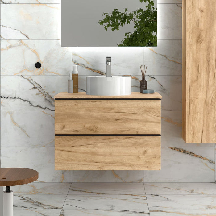 SALGAR NABUA Mueble de Baño con Lavabo Encimera Roble