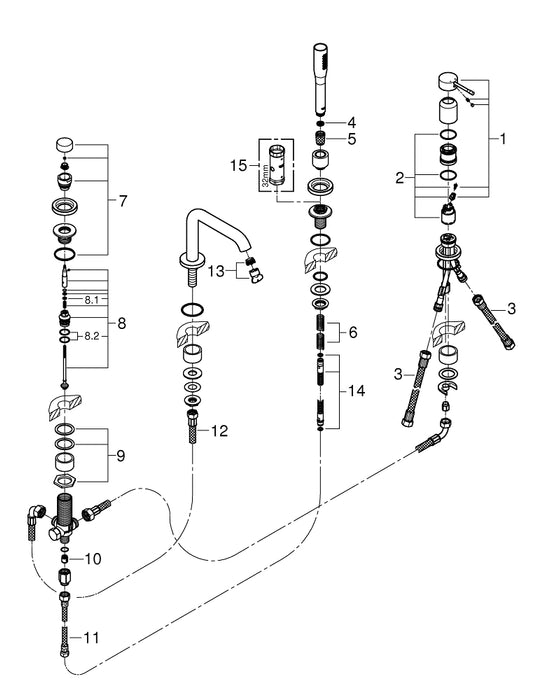 GROHE 24 169 A01 ESSENCE Monomando con inversor de 3 vías grafito brillo