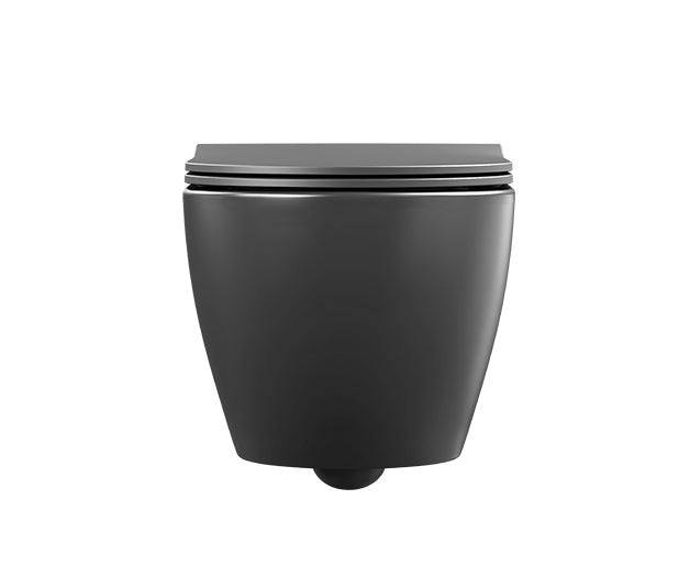 OLI LAKE-OLI120 PLUS Pack Inodoro Suspendido Rimless con Pulsador Negro Mate