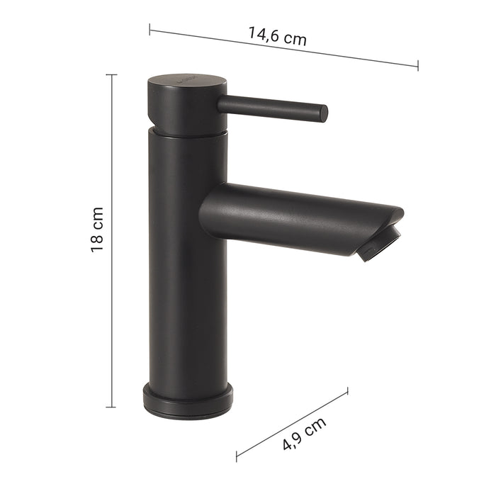 GEDY MXGA0114000 GARDA Grifo bajo de lavabo negro mate