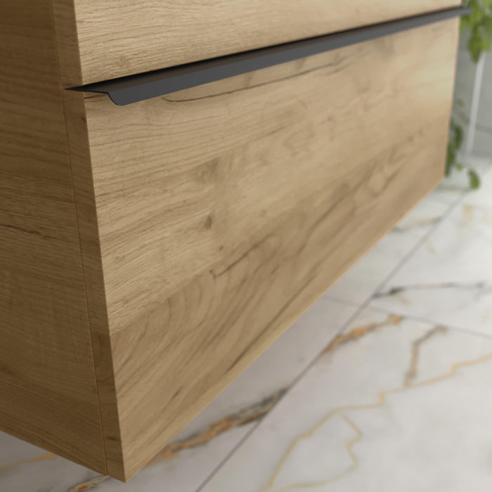 SALGAR 116077 NABUA Mueble de Baño 2 pozas Solid Surface 160cm Roble