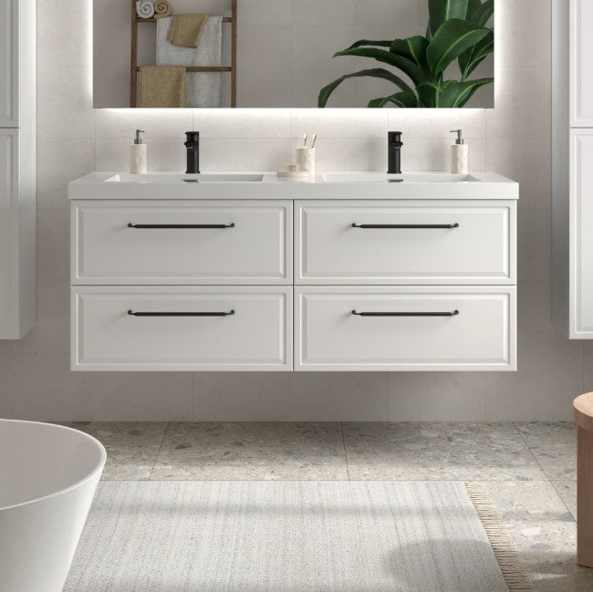 SALGAR 121801 RUNA Mueble+Lavabo TOSCANA 140cm Blanco Mate
