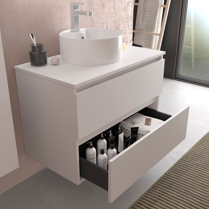SALGAR BEQUIA Mueble de Baño con Tapa Encimera Color Blanco Mate