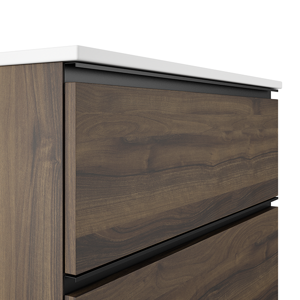 VISOBATH GRANADA Bathroom Cabinet with Wall Hung Sink 2 Drawers Color Valenti Black Handle