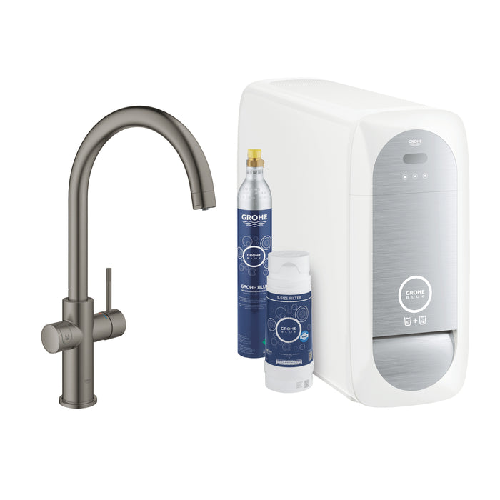 GROHE 31 455 AL1  BLUE Home Starter kit caño en C grafito cepillado