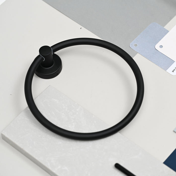 SONIA 185153 ASTRAL Toallero Anilla Negro Mate