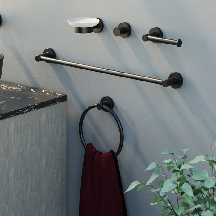 SONIA 185153 ASTRAL Toallero Anilla Negro Mate