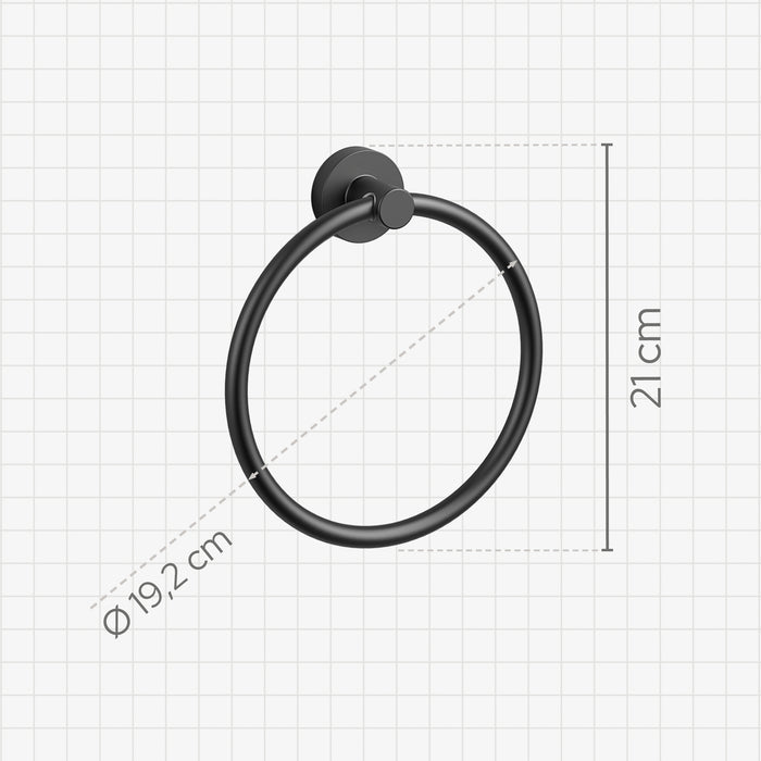 SONIA 185153 ASTRAL Toallero Anilla Negro Mate