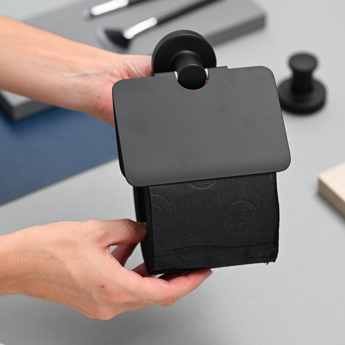 SONIA 185207 ASTRAL Portarrollos Negro Mate