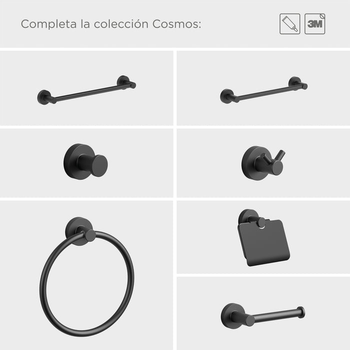 SONIA 185207 ASTRAL Portarrollos Negro Mate