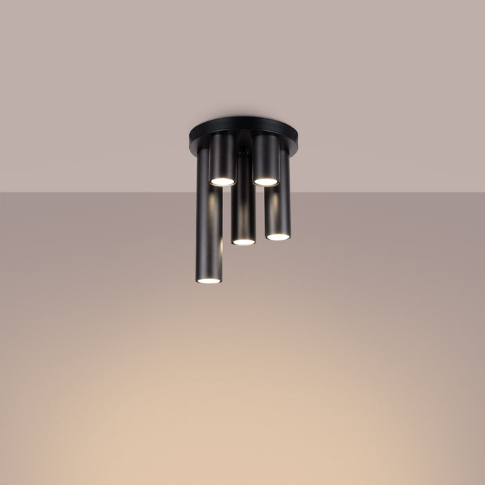 SOLLUX SL.1467 Plafón LAGOS 5P blanco negro