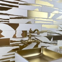 DUNE 188720 FLAT SAVANNAH WHITE & GOLD 7.5X30 Revestimiento