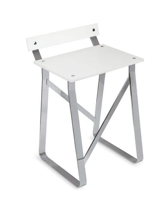 BELTRAN 1909 STOOL Chrome Bench With Backrest Solid Surface Seat Manhattan