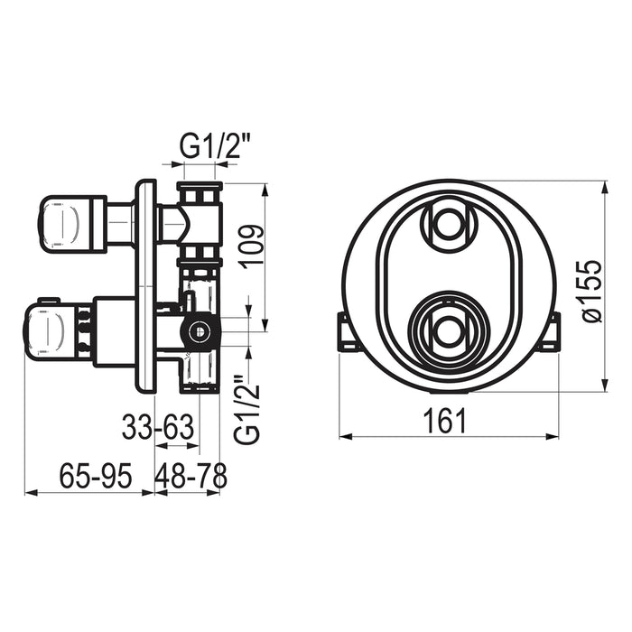 PRESTO 70047300 Atlantis mecanismo ducha empotrable 1 vía Cromo