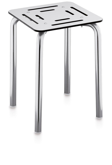 BELTRAN 2624 ASIDEROS Banqueta Sin Respaldo Inox Asiento Blanco