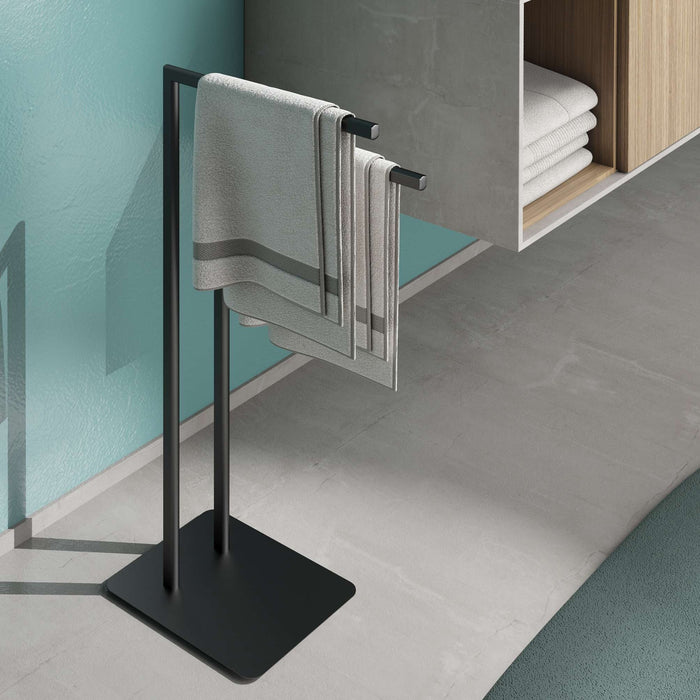GEDY 13311400000 FELIX Toallero y Columna de Pie Negro Mate