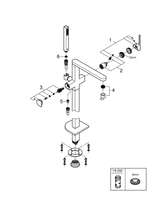 GROHE 23 984 003 EUROSMART Monomando de lavabo 1/2" tamaño S cromo