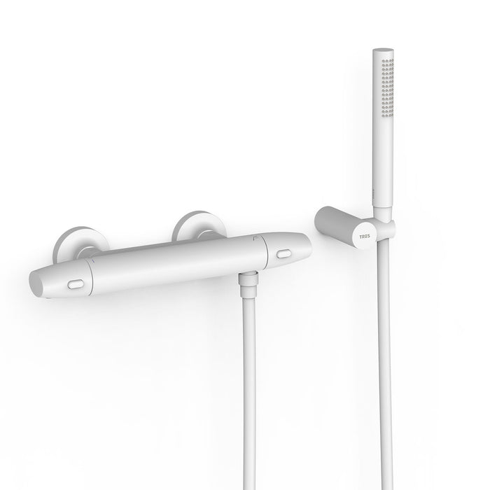 TRES 19016439BM OVER-WALL Thermostatic Wall-Mounted Over-Wall Shower Faucet Matte White