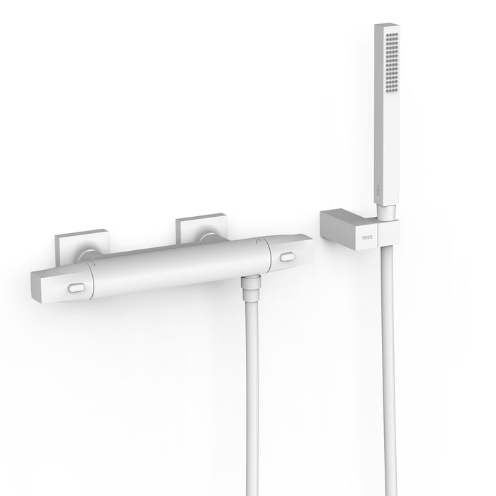 TRES 19016459BM OVER-WALL Thermostatic Wall-Mounted Over-Wall Shower Faucet Matte White
