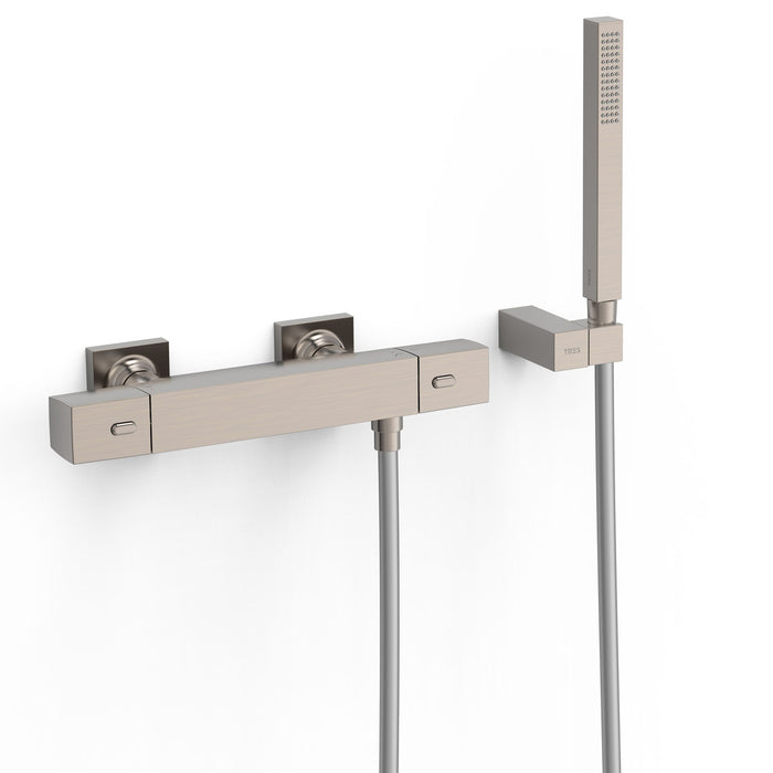 TRES 19016469AC OVER-WALL Grifo Termostático Mural Over-Wall Ducha Color Acero