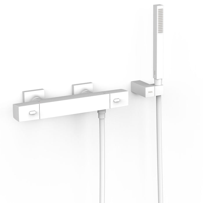 TRES 19016469BM OVER-WALL Thermostatic Wall-Mounted Over-Wall Shower Faucet Matte White