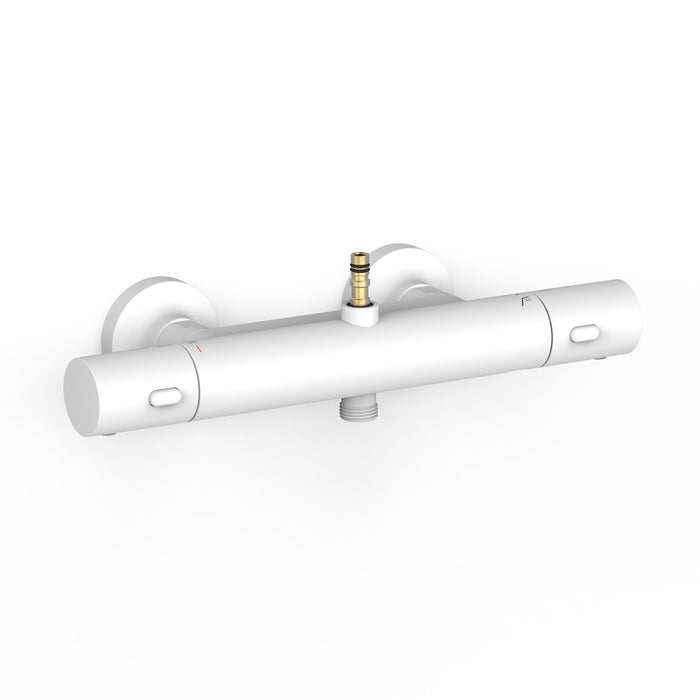 TRES 19016902BM OVER-WALL 2-Way Over-Wall Thermostatic Wall-Mounted Faucet with Connection for Shower Bar Matte White