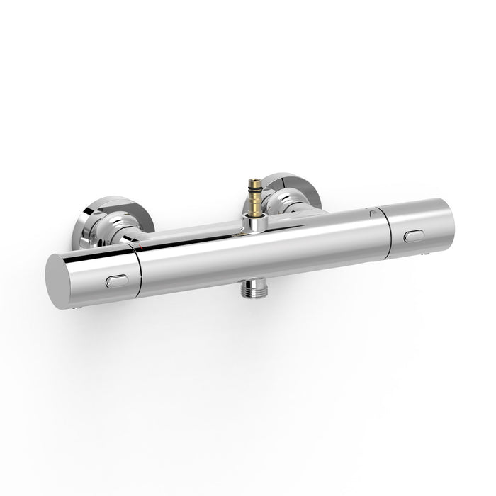 TRES 19016902 OVER-WALL 2-Way Over-Wall Thermostatic Wall Faucet with Connection for Shower Bar Chrome Color