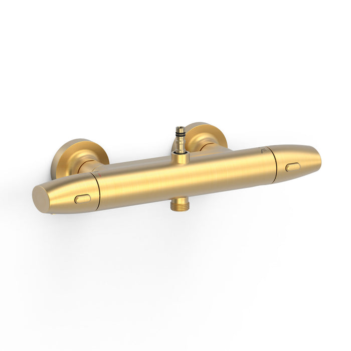 TRES 19016903OM OVER-WALL 2-Way Over-Wall Thermostatic Wall-Mounted Faucet with Connection for Shower Bar 24K Matte Gold Color