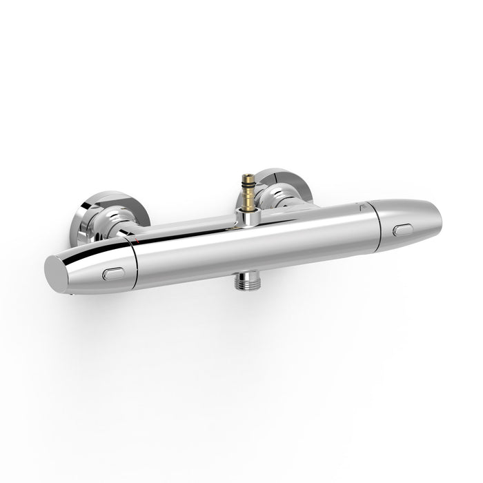 TRES 19016903 OVER-WALL 2-Way Over-Wall Thermostatic Wall Faucet with Connection for Shower Bar Chrome Color