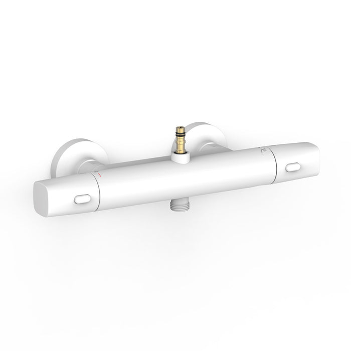 TRES 19016904BM OVER-WALL 2-Way Over-Wall Thermostatic Wall-Mounted Faucet with Connection for Shower Bar Matte White
