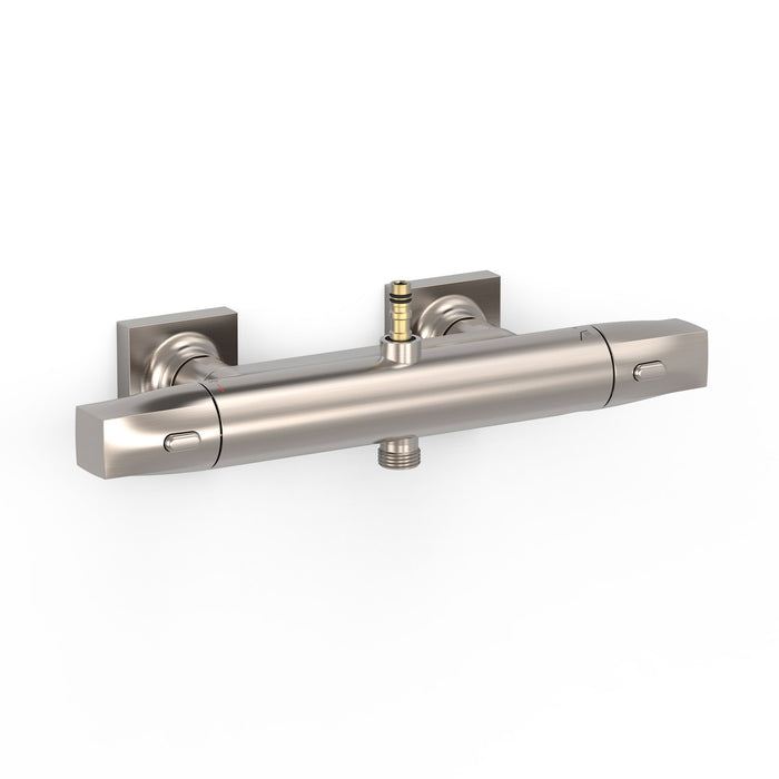 TRES 19016905AC OVER-WALL Grifo Termostático Mural de 2 Vías Over-Wall con Conexión para Barra de Ducha Color Acero