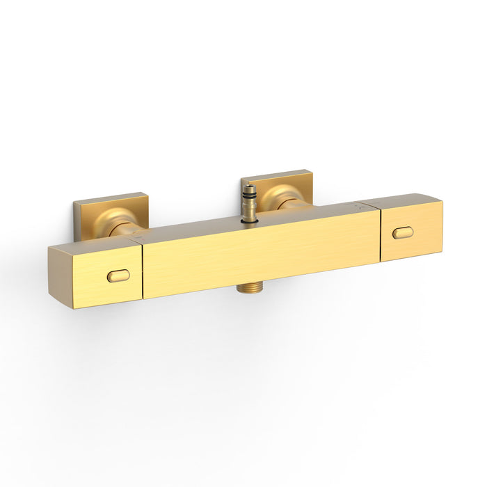 TRES 19016906OM OVER-WALL 2-Way Over-Wall Thermostatic Wall-Mounted Faucet with Connection for Shower Bar 24K Matte Gold Color