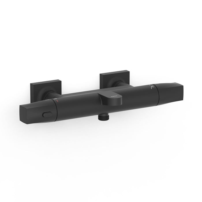 TRES 19017405NM OVER-WALL Wall-Mounted Thermostatic Faucet Over-Wall Bathtub and Shower Matte Black