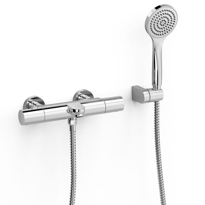 TRES 19017419 OVER-WALL Wall-Mounted Thermostatic Faucet Over-Wall Bathtub and Shower Chrome Color