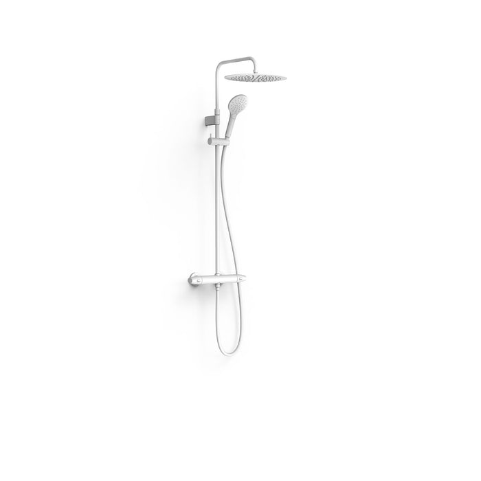 TRES 19038705BM OVER-WALL Telescopic Wall-Mounted Thermostatic Faucet Set 2-Way Shower Matte White