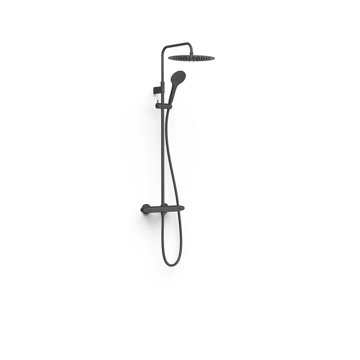 TRES 19038705NM OVER-WALL Telescopic Wall-Mounted Thermostatic Faucet Set 2-Way Shower Matte Black