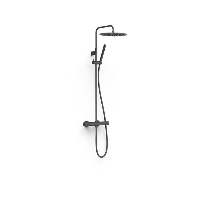 TRES 19039302NM OVER-WALL Telescopic Wall-Mounted Thermostatic Faucet Set 2-Way Shower Matte Black