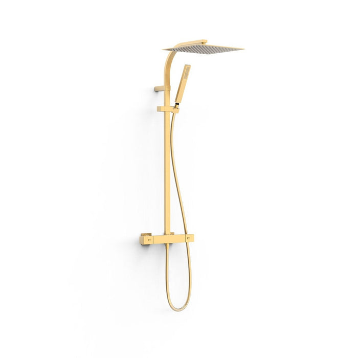 TRES 19039306OM OVER WALL Large 2-Way Thermostatic Shower Tap 24K Matte Gold