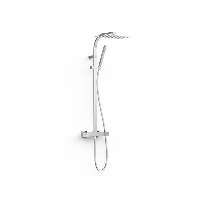 TRES 19039306 OVER-WALL Thermostatic Faucet Large 2-Way Wall-Mounted Shower Chrome