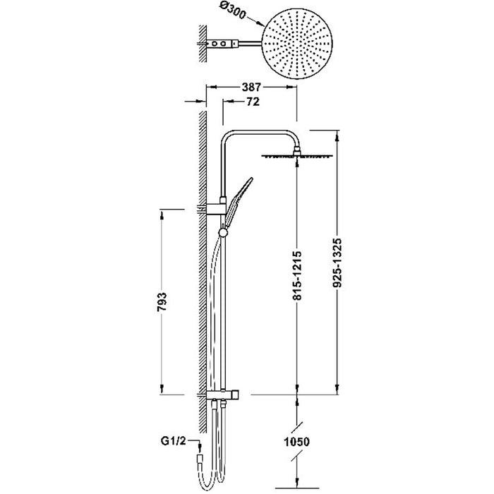 TRES 19063502 Shower Set Adaptable to Any Faucet Chrome Color