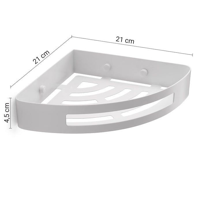 GEDY 24790200000 NERVA Porta objetos de ducha angular blanco mate