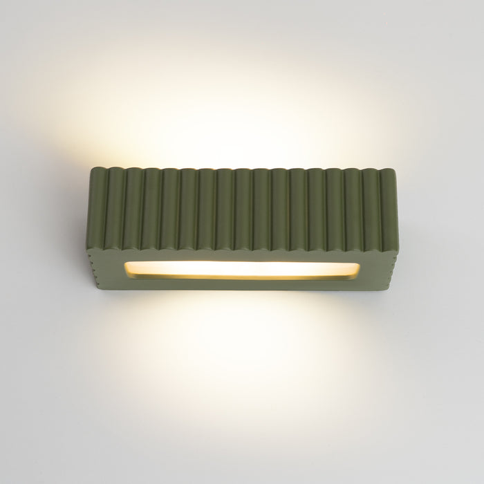 SOLLUX SL.1888 Aplique de cerámica RIGATA verde oliva verde oliva