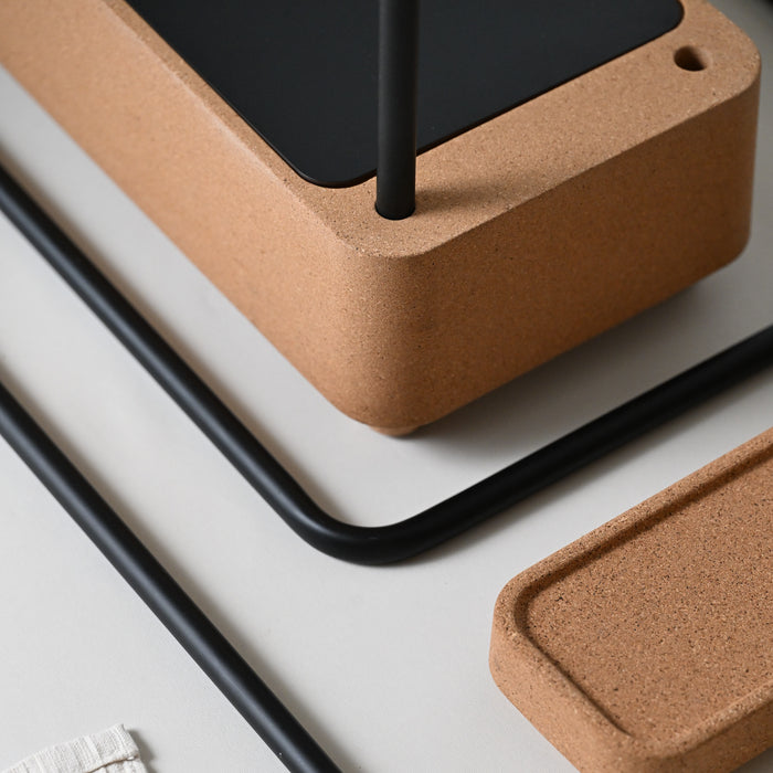 SONIA 199778 BIOCO Combi Toallero Doble Contenedor Nat Negro