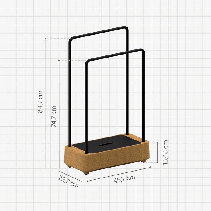 SONIA 199778 BIOCO Combi Toallero Doble Contenedor Nat Negro