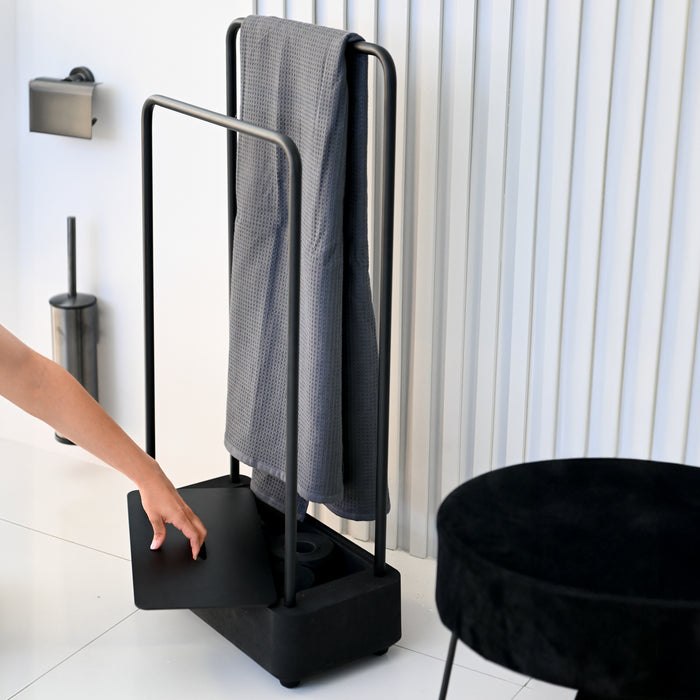 SONIA 199792 BIOCO Combi Toallero Doble Contenedor Negro